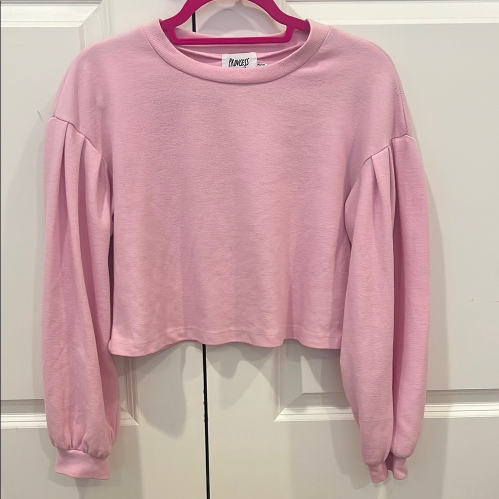Princess Polly Pink Balloon Sleeve Cropped Sweater